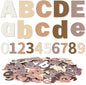 Breling 310 Pieces Felt Bulletin Board Letters Sticker with Number, 2" Bulk Self Adhesive ABC Upper Lowercase Sticky Letter for Christmas Gift Poster Bulletin Board Classroom(Brown Color)