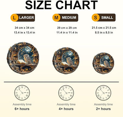 WOODBESTS Wooden Puzzles for Adults - Moonlit Owl Wooden Jigsaw Puzzle, Unique Animal Wood Puzzles Adult, Xmas Puzzle Gifts for Puzzles Lovers(270Pcs, L, 13.4"x13.4")