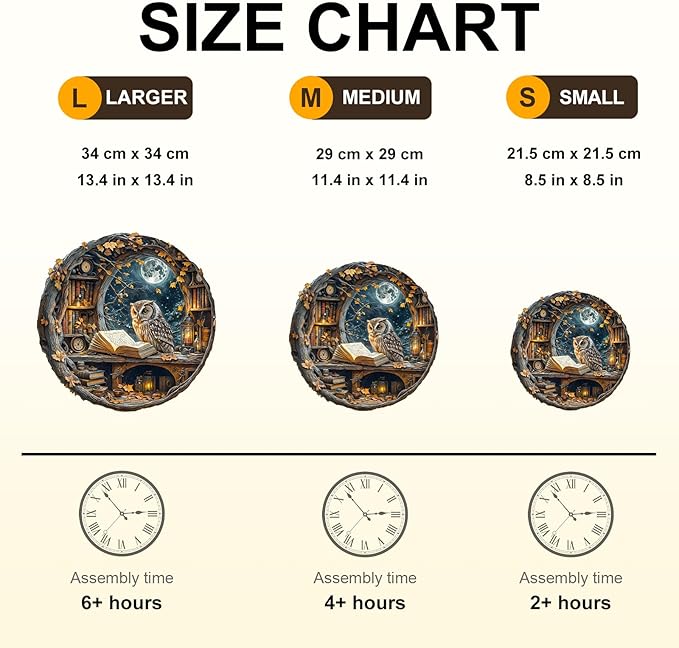 WOODBESTS Wooden Puzzles for Adults - Moonlit Owl Wooden Jigsaw Puzzle, Unique Animal Wood Puzzles Adult,Xmas Puzzle Gifts for Puzzles Lovers(100 Pcs, S, 8.5"x8.5")