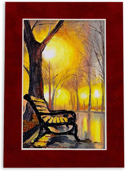 8x10 Mat Bevel Cut for 5x8 Photos - Acid Free Bright Red Suede Precut Matboard - For Pictures, Photos, Framing - 4-ply Thickness
