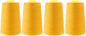 Mandala Crafts 4 Pack of Serger Threads Cones Spools - 40S/2 24000 Yards Polyester Mustard Yellow Threads for Sergers Machine and Overlock Quilting Sewing Machine