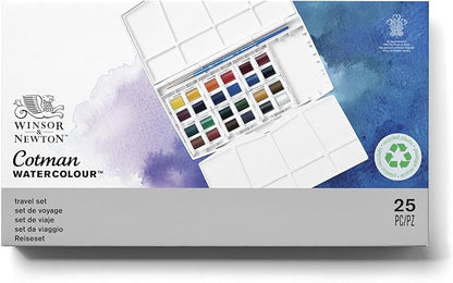 Winsor & Newton Cotman Watercolor Paint Set, Studio Set, 24 Half Pans