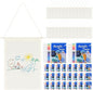 Mindsoft 48 Pcs Blank Canvas Banner Bulk Color Your Own Vertical Banner with Hanger with 12 Colorful Fabric Markers Pens Wall Display Banners for DIY 24 Students Paint Art Classroom School Camp Party