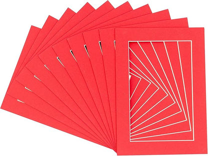 Pack of 25 Acid Free 11x14 Mats Bevel Cut for 8.5x11 Photos - Cardinal Red Precut Matboards For Pictures, Photos, Framing - 4-ply Thickness