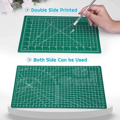 anezus Self Healing Sewing Mat, Rotary Cutting Mat Double Sided 5-Ply Craft Cutting Board for Sewing Crafts Hobby Fabric Precision Scrapbooking Project 9inch x 12inch(A4)
