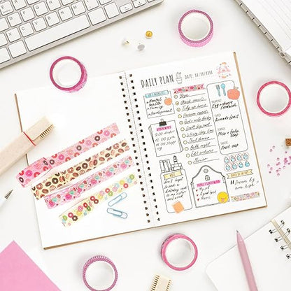 12 Rolls Donut Washi Tape Set, Candy Donuts Stars Masking Tapes, Cartoon Craft Pattern Adhesive Tapes for Planners, Scrapbook Decorating, Journal, DIY Art Crafts, Gift Wrapping 16.4Ft