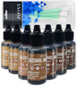 Brown Alcohol Inks Set | Tim Holtz Alcohol Inks Shades of Brown 7-Pack | Teakwood, Espresso, Latte, Ginger, Caramel, Sepia, Butterscotch | 10 Pixiss Alcohol Ink Blending Tools