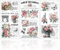 GLOBLELAND 3 Sheets Vintage Pink Peony Background Furniture Transfer 6x12inch Retro Romance Text Rub on Transfer Self-Adhesive Wall Art Decals for Bedroom Living Room Desk Table Decoration