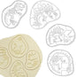 4 Pcs Dinosaur Cookie Cutters Dinosaur Skeleton Fossil Cookie Cutters Stegosaurus T-Rex Tanystropheus Triceratops Bone Fossil Mold for Stamp Baking Dinosaur Biscuits Enthusiasts