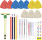 StiVerse 49 pcs Tailors Chalk Kit, 10 pcs Sewing Chalk, Fabric Chalk Markers for Sewing, Heat Erasable Pens, Sewing Clips, Sliding Gauge for Quilting, Sewing Supplies for Quilting, Dressmaking