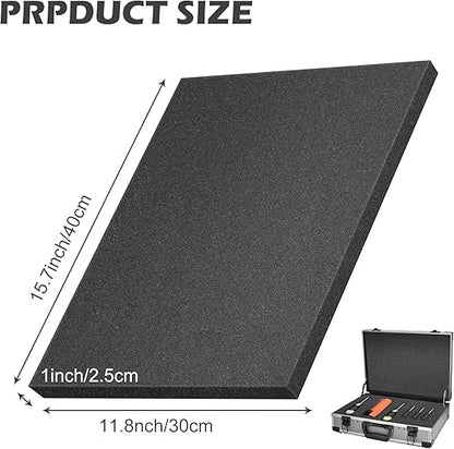 DECOHS 4 Pcs Polyurethane Foam Sheet- 16 x 12 x 1 Inch Cuttable Foam Inserts for Cases- Packing Foam Pads for Toolbox Camera Storage and Crafts