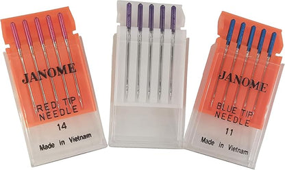 HONEYSEW Sewing Machine Blue Tip Needle Size 11 Purple Tip Needles Designed for Janome Stretch Size14