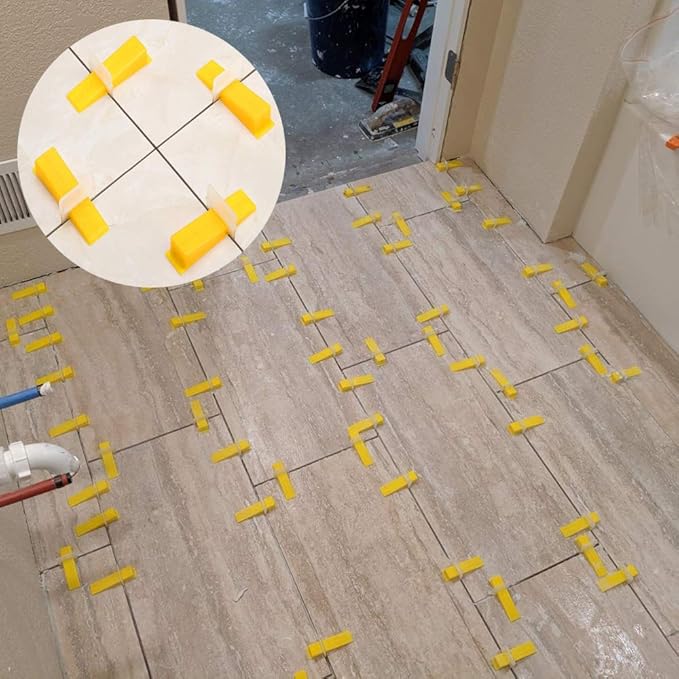 DGSL Tile Leveling System, 400-Piece Tile Spacers Clips 1/16 Inch Tile Tools, Tile Installation Tools for Professional Ceramic Tile and Stone Installation