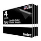 Trotec TroLase | 12"x20"x1/16", 4 Pcs | Black/White/Black | 3 Ply | Modified Acrylic | Laser Engraving Double Color Plastic Sheet | Engraving Blanks for Laser, Saw, Guillotine | Made in USA