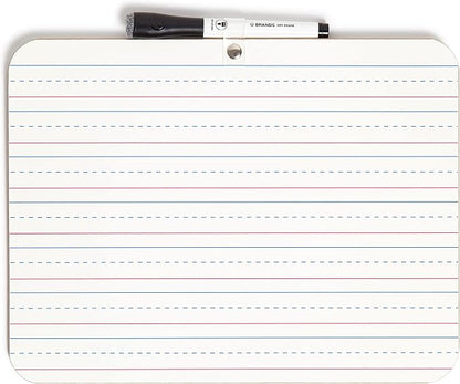 U Brands Dry Erase Lap Board, Double Sided, 9" x 12" Inches, Dry Erase Marker Included, Small White Board, 1 Count