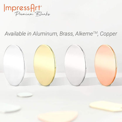 ImpressArt - Premium Metal Stamping Rectangle Blanks for Metal Stamping and Jewelry Making (24 Pack) (11/16" x 1 1/4" Rectangle w/Hole, Alkeme)