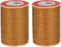 uxcell Round Leather Sewing Waxed Thread, 55m / 60 Yards Polyester Wax String, 0.80mm Wax Stitching Cord for Leather Crafts, Bookbinding, Bracelets Braided, Golden Brown, 2pcs