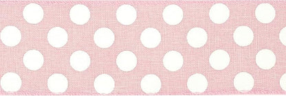 MEEDEE Pink Polka Dot Ribbon - 2.5 inch Wired Ribbon for Baby Girl Wreaths & Crafts, 10 Yards