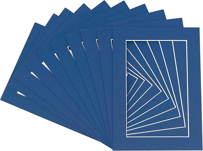6x8 Mat for 8x10 Frame - Precut Mat Board Acid-Free Show Kit with Backing Board, and Clear Bags Royal Blue 6x8 Photo Matte Made to Fit a 8x10 Picture Frame Matboard for Framing, Pack of 100 Mats