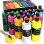 Nicpro 14 Colors Large Bulk Acrylic Paint Set (16.9 oz,500 ml) Rich Art Painting Supplies, Non Toxic for Multi Surface Pumpkin Canvas Wood Ceramic Leather Fabric Craft, for Kids Adult with Color Wheel
