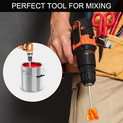 New Design Paint Mixer Drill Attachment with 1/4"Hex Shank Adapt to Quick Chuck Drill,Multipurpose Paint Stirrer for Liquids that Require Constant Stirring(Resin,Epoxy,Paint and etc.)