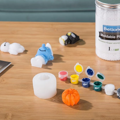 Betionol Moldable Plastic Clay, 1Lb/16oz White Modeling Clay Thermoplastic Beads for DIY Modeling Making Creative Activity, Good Creating Teaching Kits for Adults or Kids