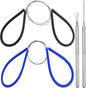 2 Pcs Clay Cutter Wires + 1 Clay Ceramic Needle + 1 Feather Wire Texture Detail Tools, Steel Cutters Wire Kit, Black & Blue Handle Cutting Off Pottery Wires Tools for Sculpting Artists Modeling Crafts