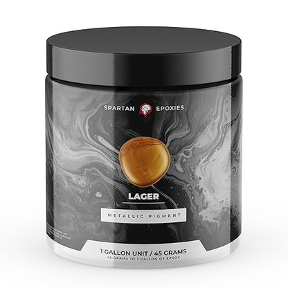 Spartan Epoxies Metallic Pigment Powder for Epoxy - 30 Unique Colors, 4oz for 1 Gallon and 12oz for 3 Gallons of Clear Epoxy, Made in the USA (Lager, 4oz (45 Grams))