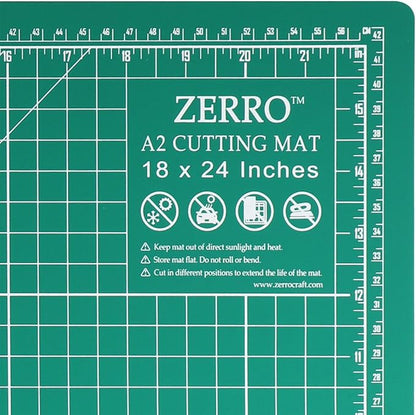 ZERRO Cutting Mat 18" x 24" Self Healing Professional Double Sided Sewing Rotary Mat Thick 5-Layer with Imperial/Metric (A2)