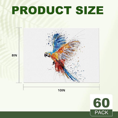 ESRICH 8x10 Canvas for Painting, 60 Pack Canvas Boards for Painting, Blank Canvases for Adult & Kids-Cotton Primed Painting Canvas Panels for Oil, Watercolor, Acrylic, Tempera.