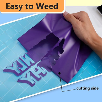 RENLITONG Matte Purple Iron on Vinyl Roll - 12Inch x 13ft HTV Heat Transfer Vinyl for T-Shirt, HTV Rolls for All Cutter Machine - Easy to Cut & Weed for Heat Transfer Design