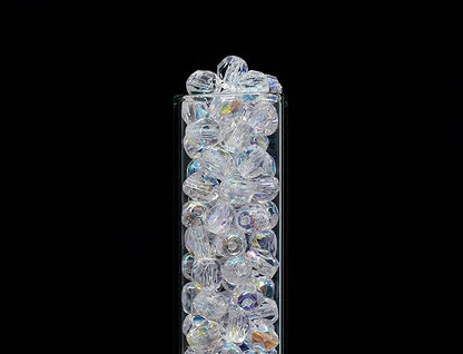 0.88oz (600+ pcs) Faceted Fire Polished Pressed Czech Glass Beads 3mm (0.12in), Crystal AB 00030-28701