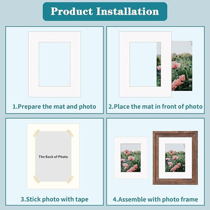 ZBEIVAN 12 Packs White and Black Colors 8x10 Picture Frame Mats for 5x7 Photos, Artworks and Prints, White Core Bevel Cut Frame Mattes