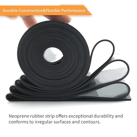 DOBTIM Neoprene Rubber Sheet Rolls 1/8 (.125)" Thick X 12" Wide X 48'' Long, Solid Rubber Strips Use for Gaskets DIY Material, Supports, Leveling, Sealing, Protection, Abrasion, Flooring, Black
