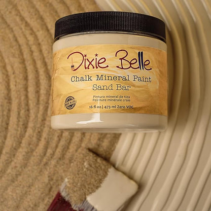 Dixie Belle Paint Company Chalk Finish Furniture Paint - Sand Bar (32oz) - Matte Neutral Tan Chic Chalk Mineral DIY Furniture Paint