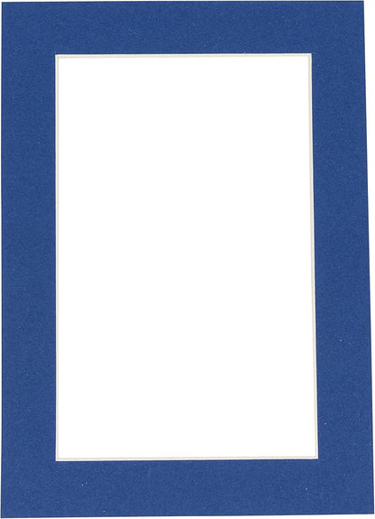8x10 Mat Bevel Cut for 5x8 Photos - Acid Free Bottle Blue Precut Matboard with Backing Board and Crystal Clear, Self Seal Photo Mat Bag - for Pictures, Photos, Framing - 4-ply Thickness