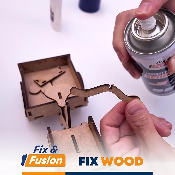 FIX & FUSION Activator Spray (3.38 Fl Oz), Instant Cure Accelerator for Cyanoacrylate (CA) Super Glue for Wood, Plastic, Rubber, Granite, and DIY & Professional, Accelerates Bonding Strength, (2 Pack)
