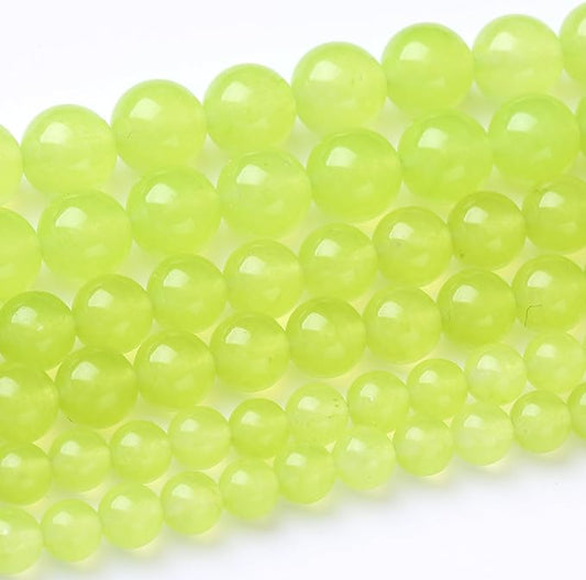 35PCS 10MM Natural Apple Green Chalcedony Beads Round Loose Stone Beads for Jewelry Making DIY Energy Stone Healing Power Bracelet 15"