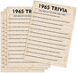 QUPT 60th Birthday Party Games, 1965 Trivia Games, Birthday Party Supplies for Adults, Fun 1965s Party Game，Pack of 30 Cards