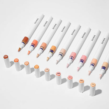 ROSYMENG 9 Color Acrylic Paint Pens,Quick-Drying Waterproof Acrylic Paint Markers, Soft Brush Tip Acrylic Markers for Canvas, Rock Painting, Wood, Stone, Glass, Ceramic, Fabric Painting, DIY Crafts