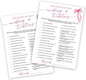 Bridal Shower Games Cards, Wedding Traditions Why Do We Do That, 25 Cards with 1 Answer Card, Engagement Party Games for Guests, Pink Ribbon Bow Wedding Party Supplies - E08