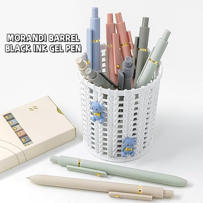 6 Pcs Gel Pens 0.5mm Quick Dry Black Ink Pens Fine Point Smooth Writing Pens, Cute Office and School Supplies Gifts for Women Teacher Students (6 Pcs Morandi Gold)