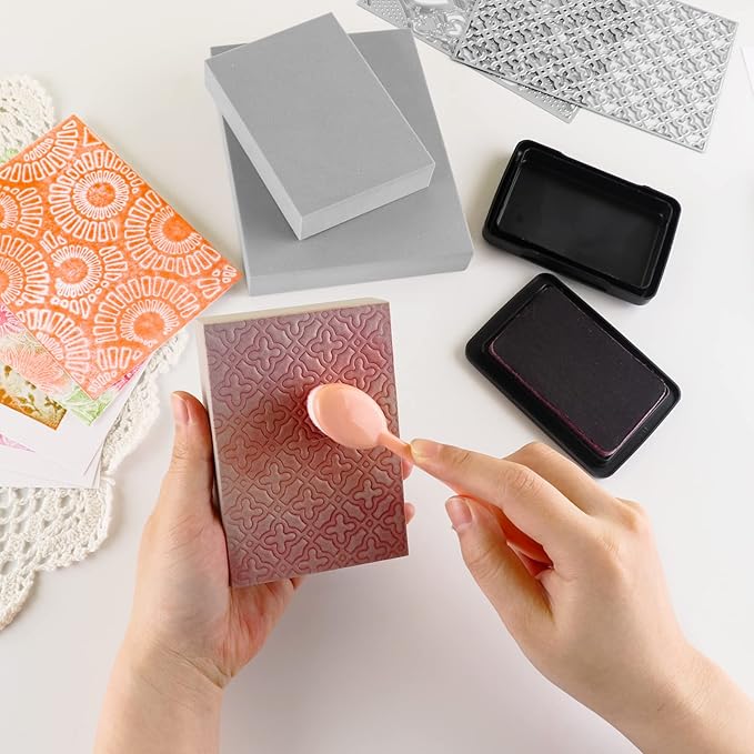 BAOFALI 6 Pcs Stamping Foam Grey Moldable Foam Stamps Plastic Dry Foam Stamp Pad Cut and Dry Foam Stamping Foam Block for Sculpture, Modeling, DIY Arts and Handicrafts Projects