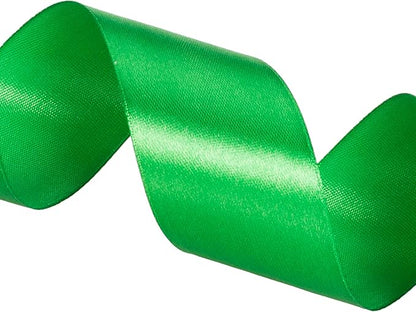 1 1/2 Inch Green Solid Satin Ribbon, 50 Yards Craft Fabric Ribbon for Gift Wrapping Floral Bouquets Wedding Party Decoration