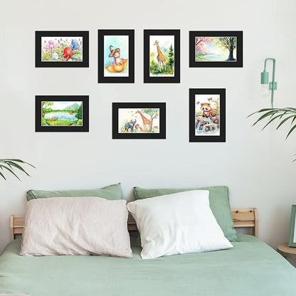 Prudiut 15 Pack 4x6 Black Picture Mats, Frame Mattes for 3x5 Pictures Display Photo Frame Mat Core Bevel Cut Mat Board Show Kit for Photos, Prints, Artworks