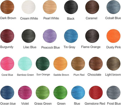 uxcell Round Leather Sewing Waxed Thread, 55m / 60 Yards Polyester Wax String, 0.80mm Wax Stitching Cord for Leather Crafts, Bookbinding, Bracelets Braided, Peacock Blue, 2pcs