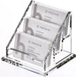 Acrylic Card Holder Clear Horizontal Business Card Organizer Stand for Desk 3 Slots 3 Tier Business Cards Stand for Women and Men,Office Desk Accessories,Organize 150 Cards-1 Pack(3 Slots-H)