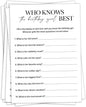 Birthday Party Games, Who Knows Her Best, 25 Pcs Card Set for Guests, Fun Birthday Game for Teen Adults – A05