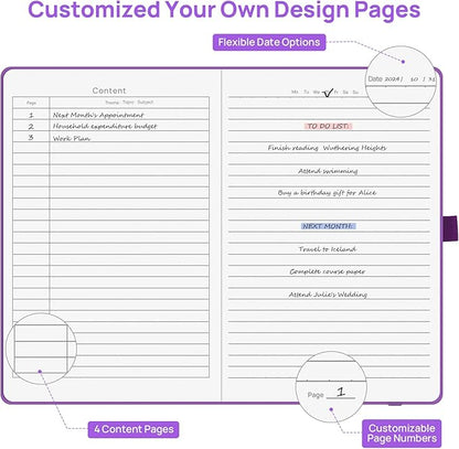 4 Pack Lined Journal Notebooks for Work, Travel, College, A5 Size 100 GSM Thick Paper, Classic Ruled, Hardcover Notepad for Writing 160 Pages, 5.5 x 8.3 inch, 4 Light Multicolors