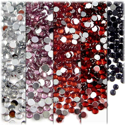 The Crafts Outlet 5-PK Set (7,200-Piece), Round 3mm Rhinestones, Flatback, Yellow Tones
